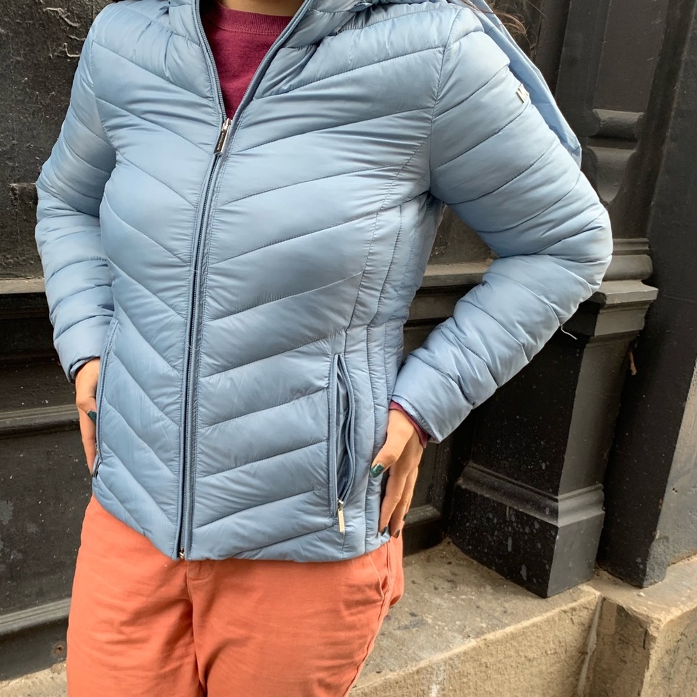 Michael kors puffer quilted jacket baby blue sky